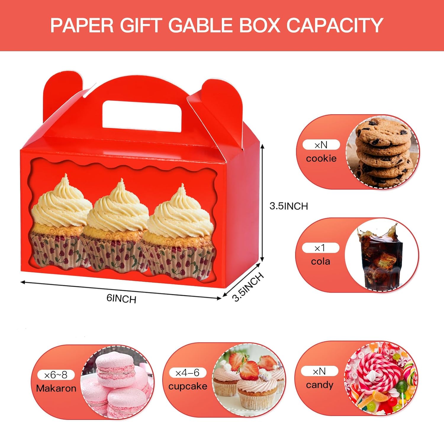 MOORAY Paquete de 50 cajas de golosinas, cajas de dulces, cajas de regalo de fiesta con asas, cajas de regalo de papel para niños, fiesta de