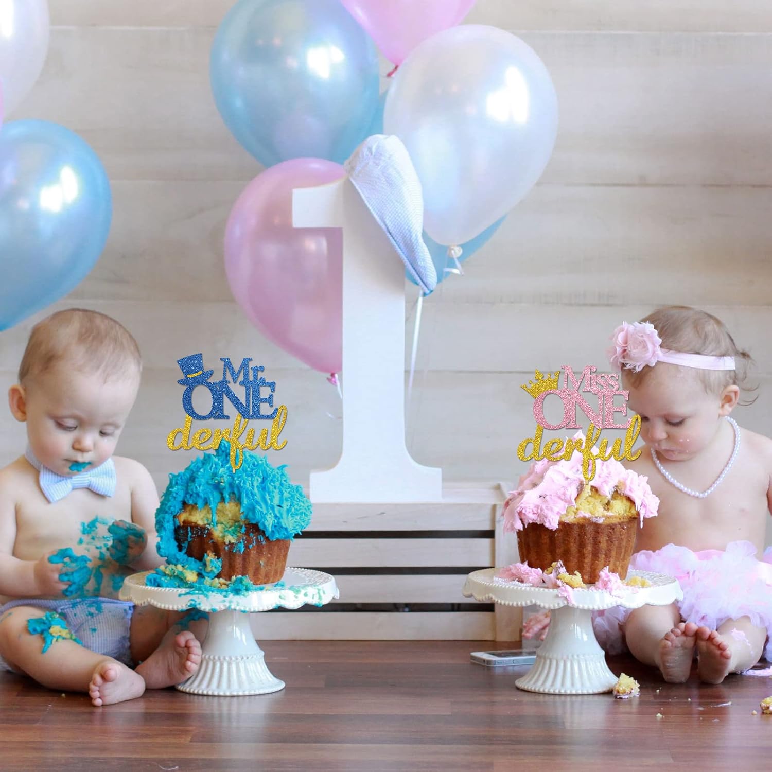 Mr Onederful – Decoración para tartas para el primer cumpleañosbaby shower, decoración de pastel de bienvenida para bebé, suministros para fiesta de