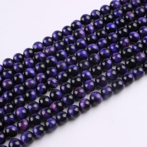 Cuentas sueltas de ojo de tigre redondas, suaves y curativas, piedra energética para fabricación de joyas, 1 hebra de 15 pulgadas (ojo de tigre Cuentas sueltas de ojo de tigre redondas, suaves y curativas, piedra energética para fabricación de joyas, 1 hebra de 15 pulgadas (ojo de tigre