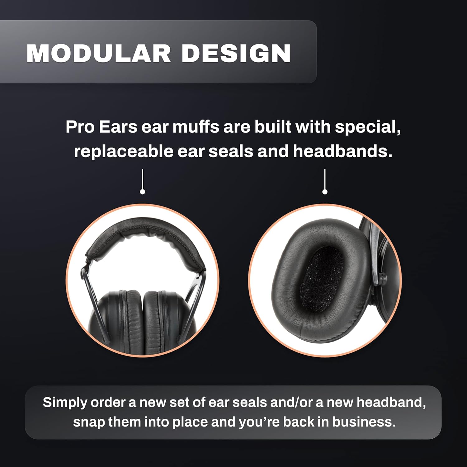 Pro Ears Ultra Sleek Passive Hearing Protection Ear Muffs for Long Use, Indoor and Outdoor Range, NRR 26, Adjustable & Padded