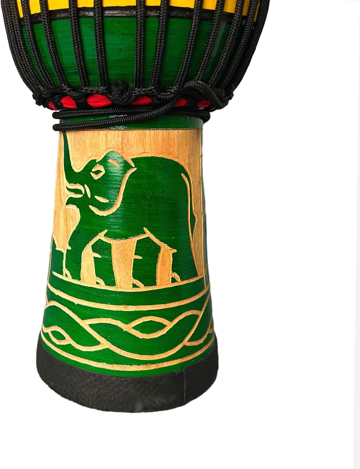 BORIYAM – Tambor Djembe profesionalmente tallado a mano, cabeza de tambor de piel de cabra, pandereta estilo africano occidental, bongo, percusión