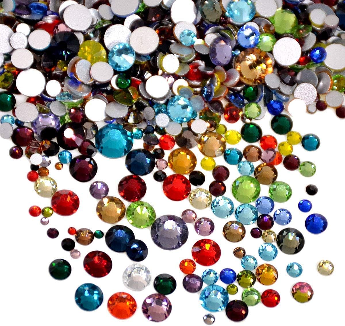AD Beads – 1440 cristales de imitación de calidad de diversos tamaños, reverso liso, para arte de uñas