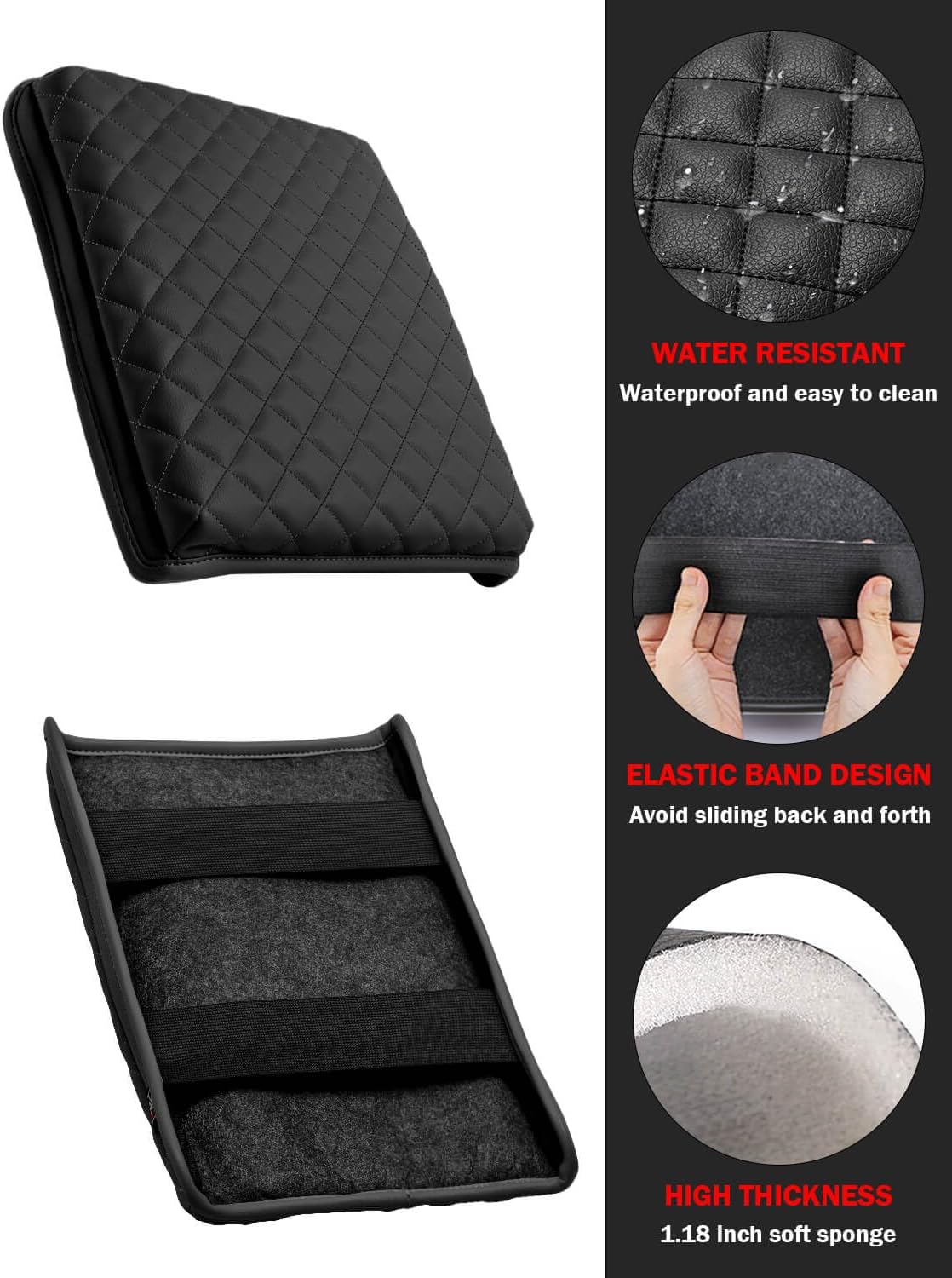 KBH Funda para consola central de automóvil para Ford F150 2004-2010 402040 asiento de salto dividido, cojín de consola, protector de apoyabrazos,