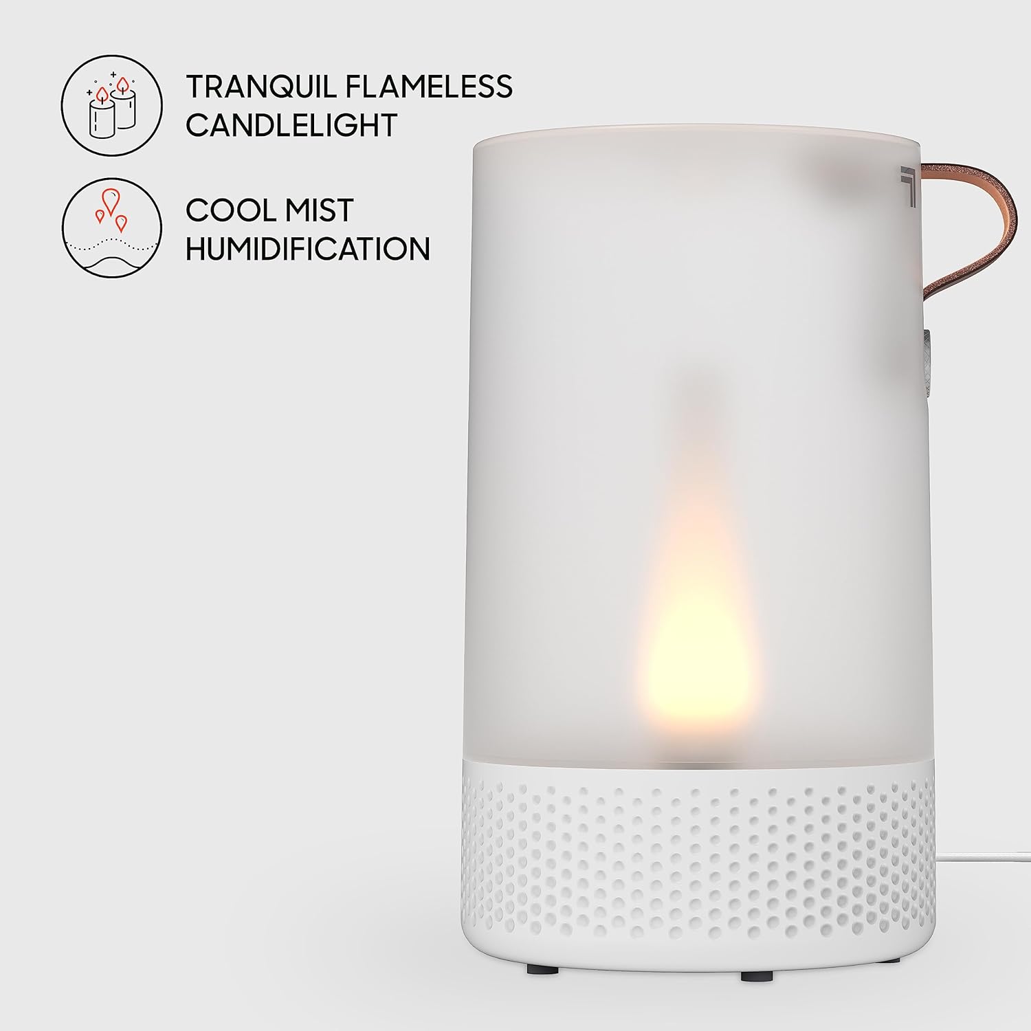 Sharper Image VOTIV 7 Humidificador ultrasónico con luz de vela sin llama, controles táctiles, niebla fría, apagado automático, humidificación sin