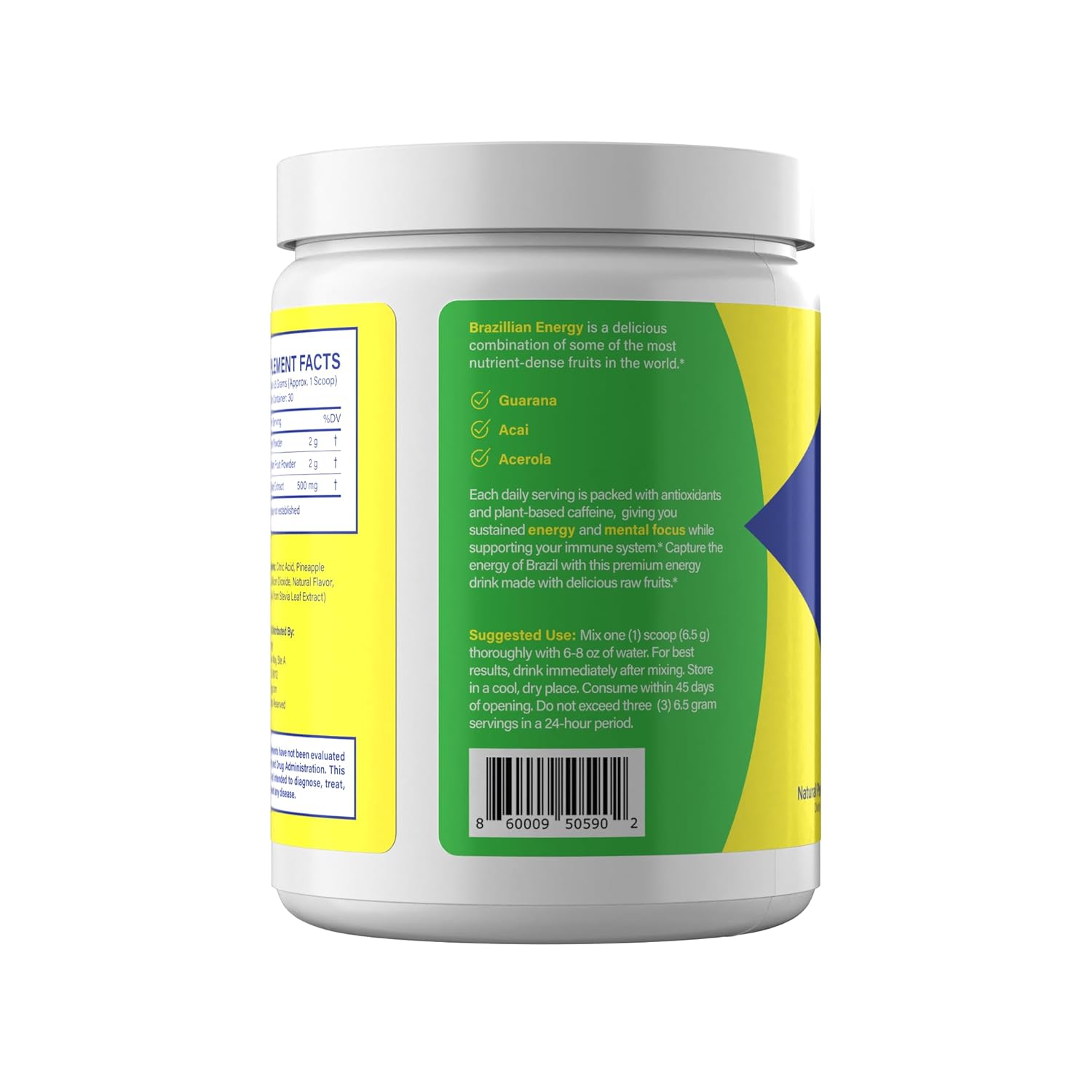 Superalimento de Guaraná Energy con Acai y Acerola, Alto en Antioxidantes y Cafeína Natural (30 Porciones) – Brazilian Energy