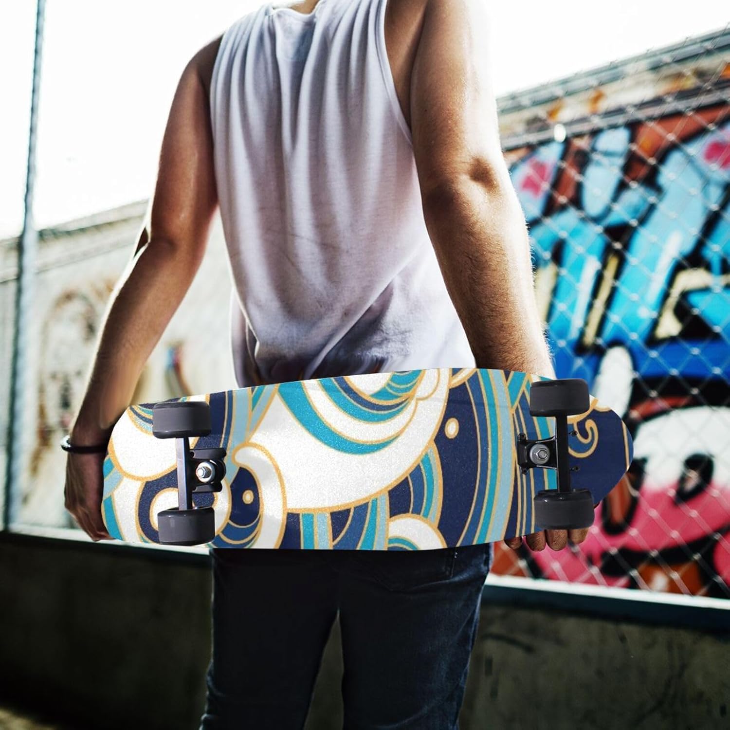 Ripple – Cinta de agarre impermeable para patineta, antideslizante, 33.1 x 9.1 pulgadas, papel de lija