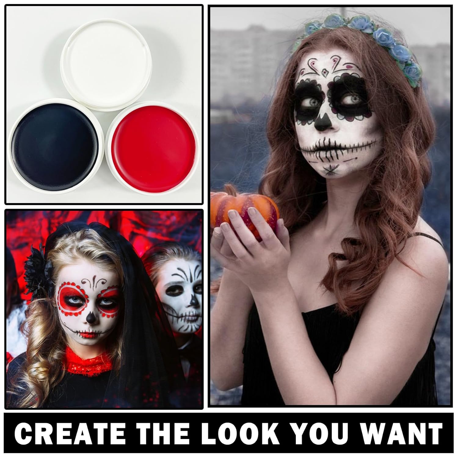 Kit de maquillaje de payaso de 3 piezas, pintura corporal profesional a base de aceite a base de aceite para adultos, Halloween, efectos especiales,