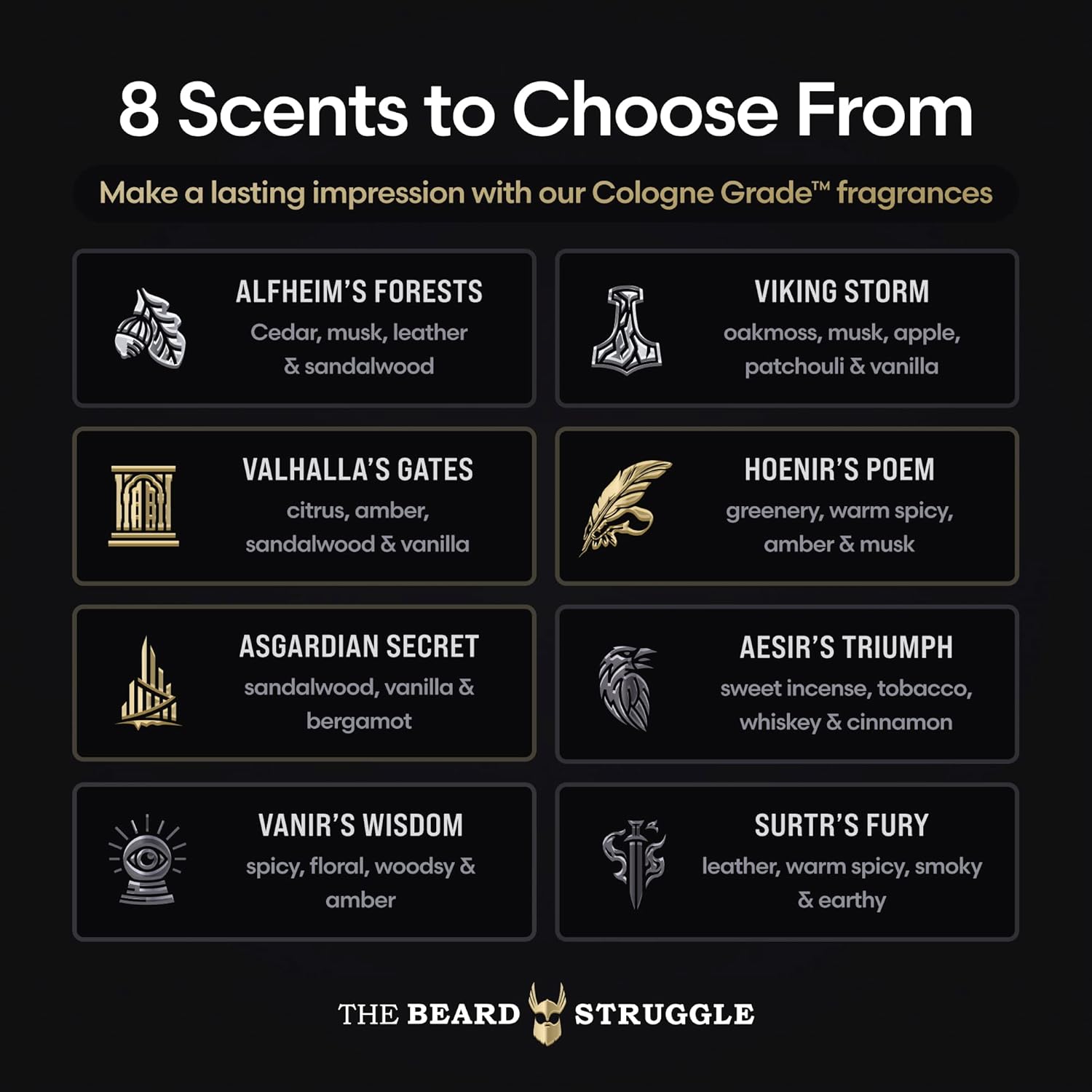 The Beard Struggle – Acondicionador de barba Marksman – Colección Silver, Alfheim’s Forests – Nutrie, suaviza y fortalece la barba – Acondicionador