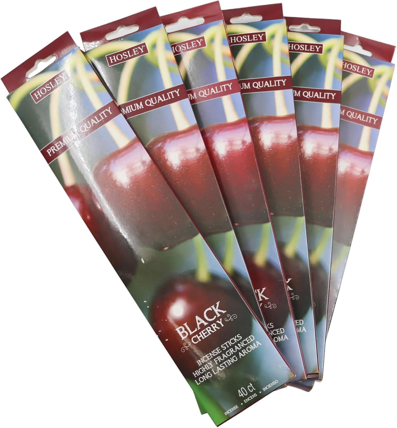 Hosley Varillas de incienso con fragancia de cereza negra, infusión de aceites esenciales para aromaterapia de larga duración, relajación holística