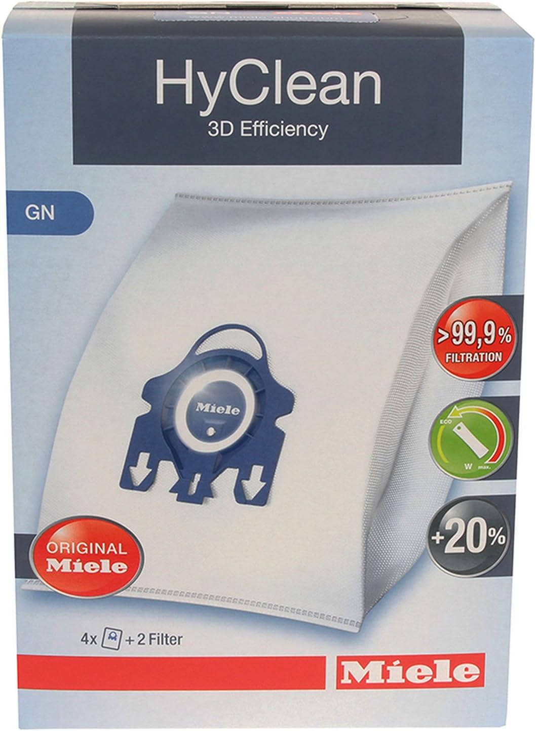 Miele Cleaners-99 HyClean 3D GN Tipo Bolsas de polvo de microfibra Aspiradoras – 9917730, blanco y azul