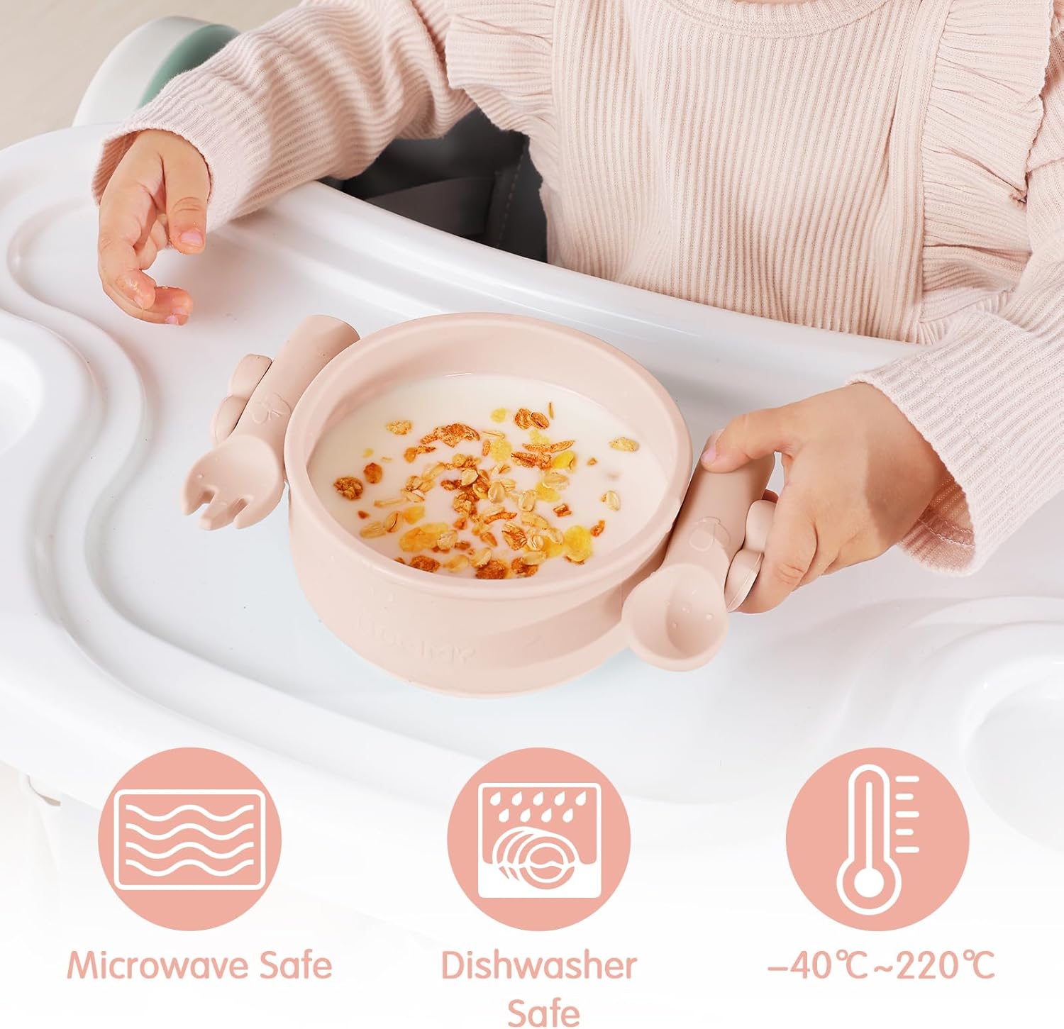 Conjunto de alimentación para bebés de mariposacuenco de succión con cuchara y tenedor  Suministros de alimentación  Suministros de destete LED para