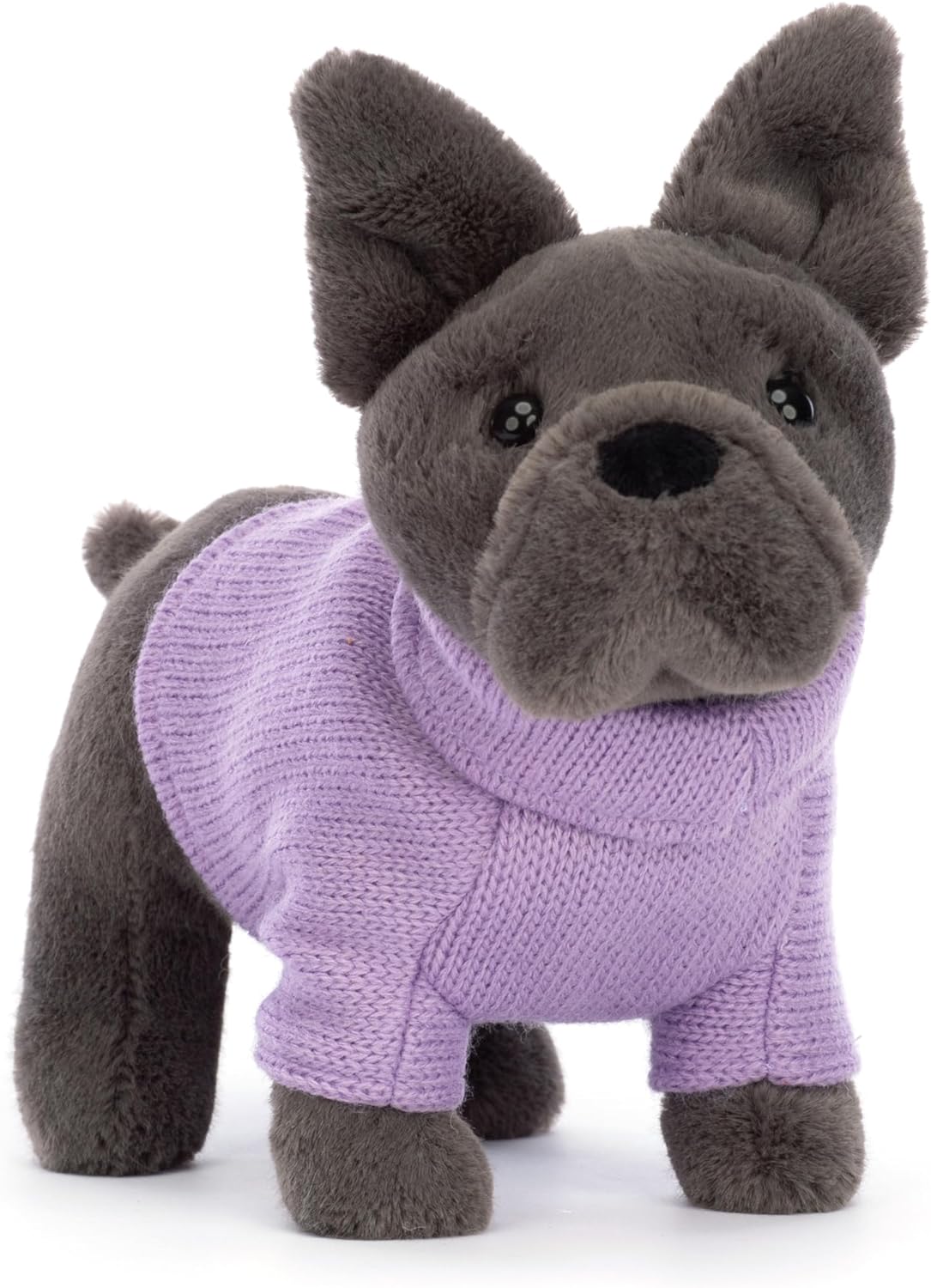 Jellycat Suéter Bulldog Francés Peluche Perro Felpa, Suéter Púrpura