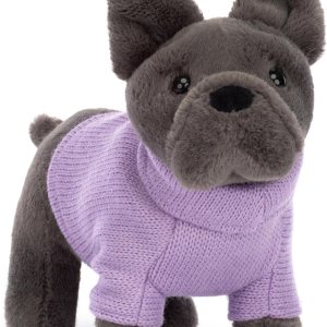 Jellycat Suéter Bulldog Francés Peluche Perro Felpa, Suéter Púrpura Jellycat Suéter Bulldog Francés Peluche Perro Felpa, Suéter Púrpura