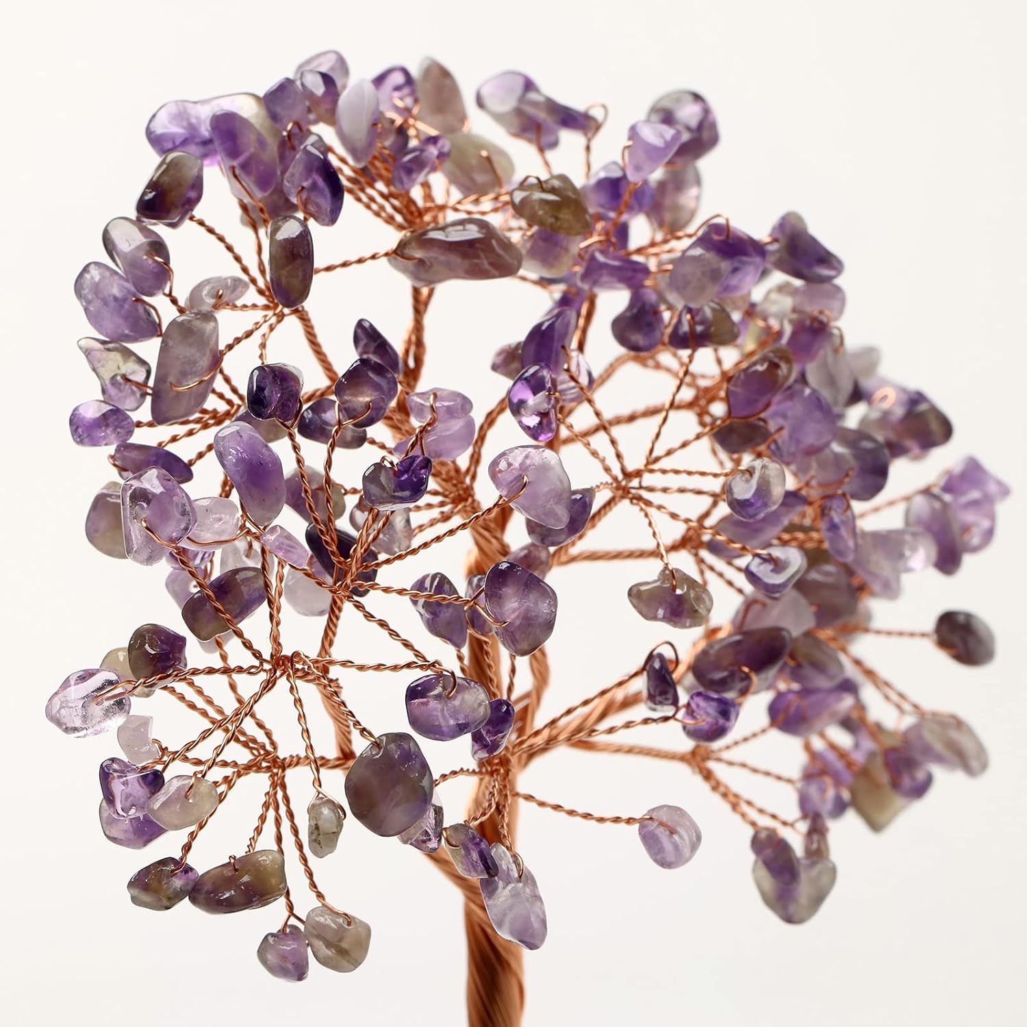 Amethyst Healing Crystals Stones Tree Natural Dream Amethyst Original Stone Base Copper Wire Tree Life Money Trees Feng Shui Reiki Spiritual Energy