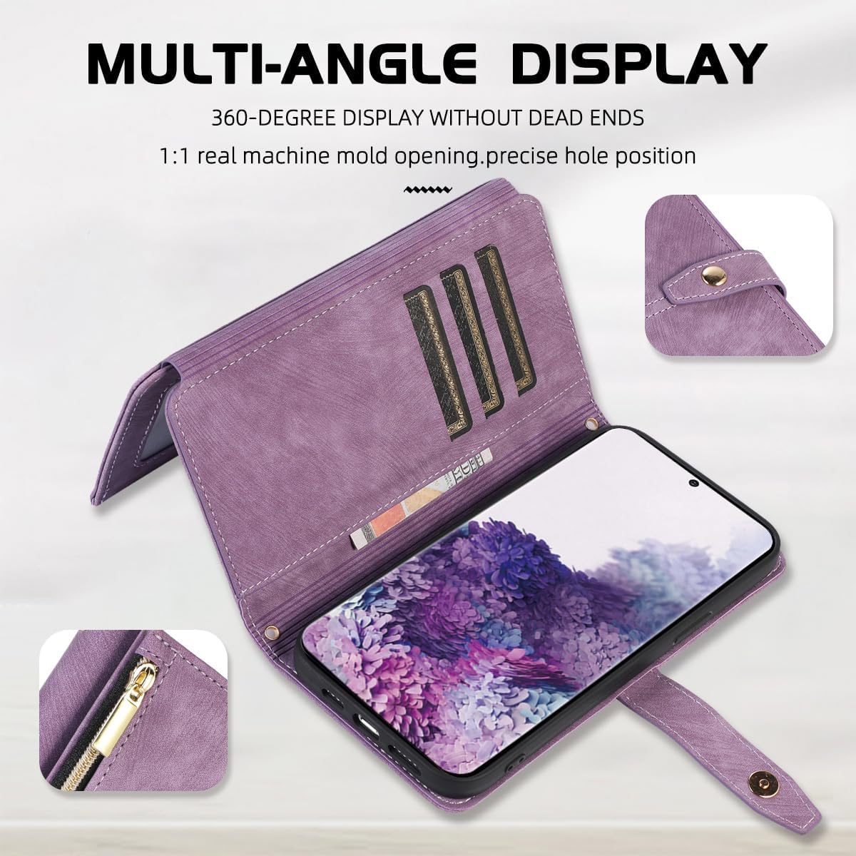 Diseño para Samsung Galaxy S20 5G Funda tipo cartera cruzada con ranuras para tarjetas de piel sintética, función atril, cierre magnético, con