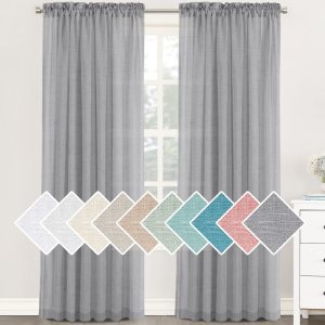 H.VERSAILTEX – Cortinas de mezcla de lino natural semitransparentes, con bolsillo para cortinero, filtrado de luz, 2 paneles, para sala de estar, H.VERSAILTEX – Cortinas de mezcla de lino natural semitransparentes, con bolsillo para cortinero, filtrado de luz, 2 paneles, para sala de estar,