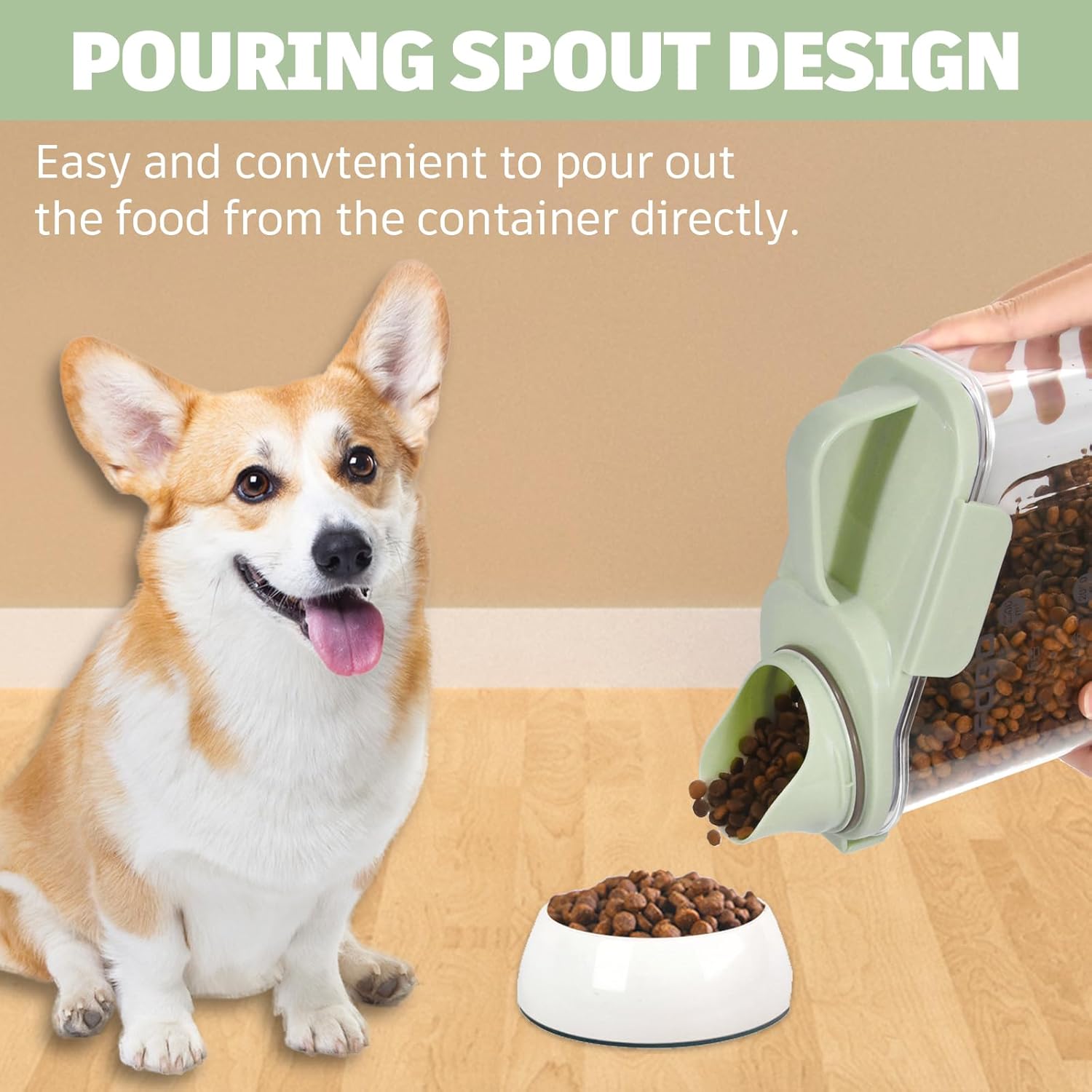 Contenedor de almacenamiento de alimentos para perros, recipientes de almacenamiento de alimentos para mascotas con boquilla hermética, contenedor