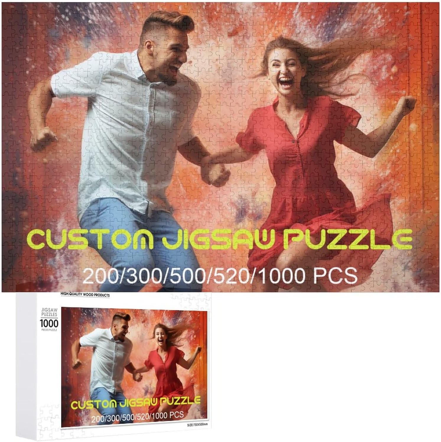 Rompecabezas de madera personalizado para adultos, regalo de foto personalizado, varias piezas 2003005005201000 unidades, 1000 unidades