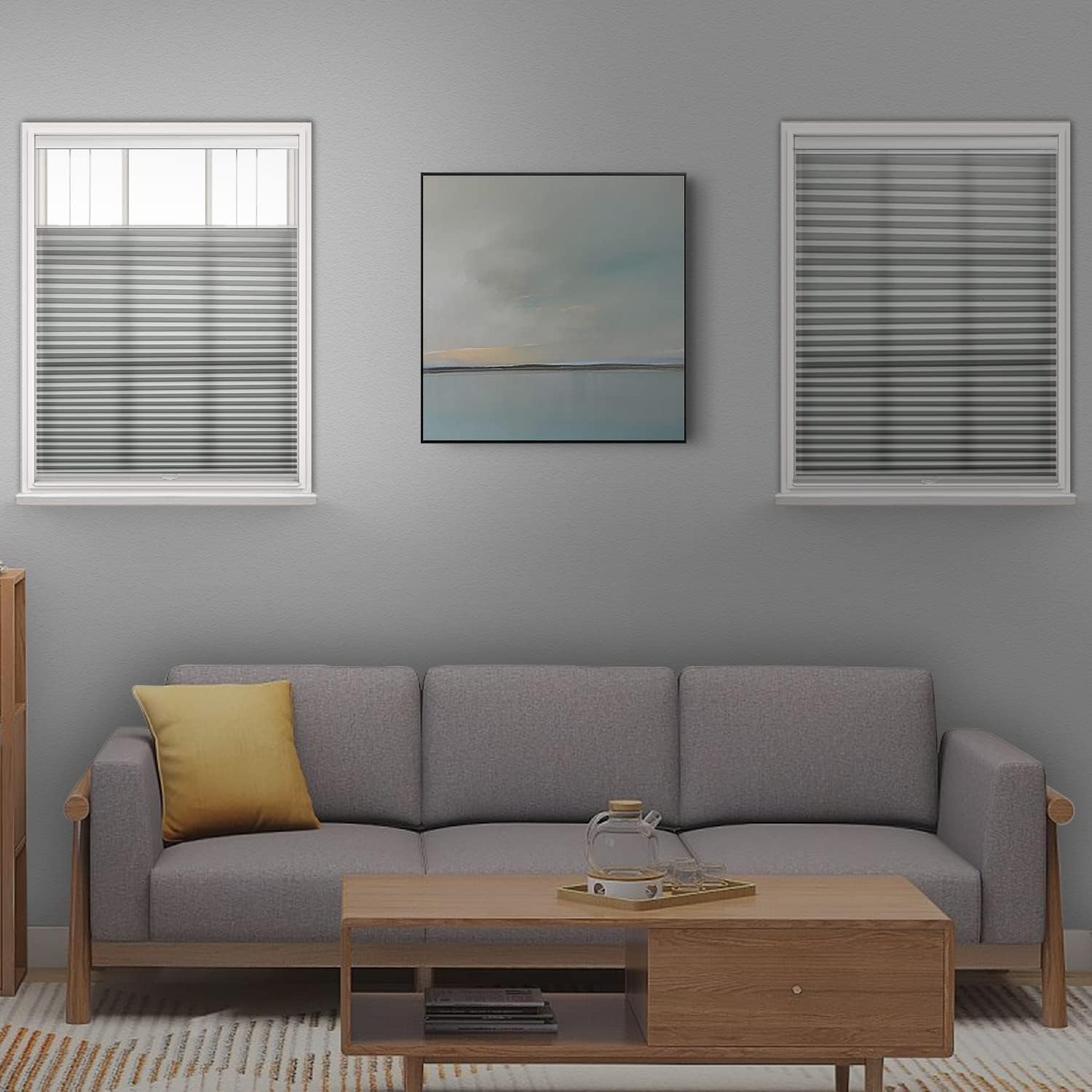 Blinhdome Persianas celulares sin cordones con filtro de luz personalizado, persianas para oscurecer la habitación, 46 pulgadas de ancho x 48