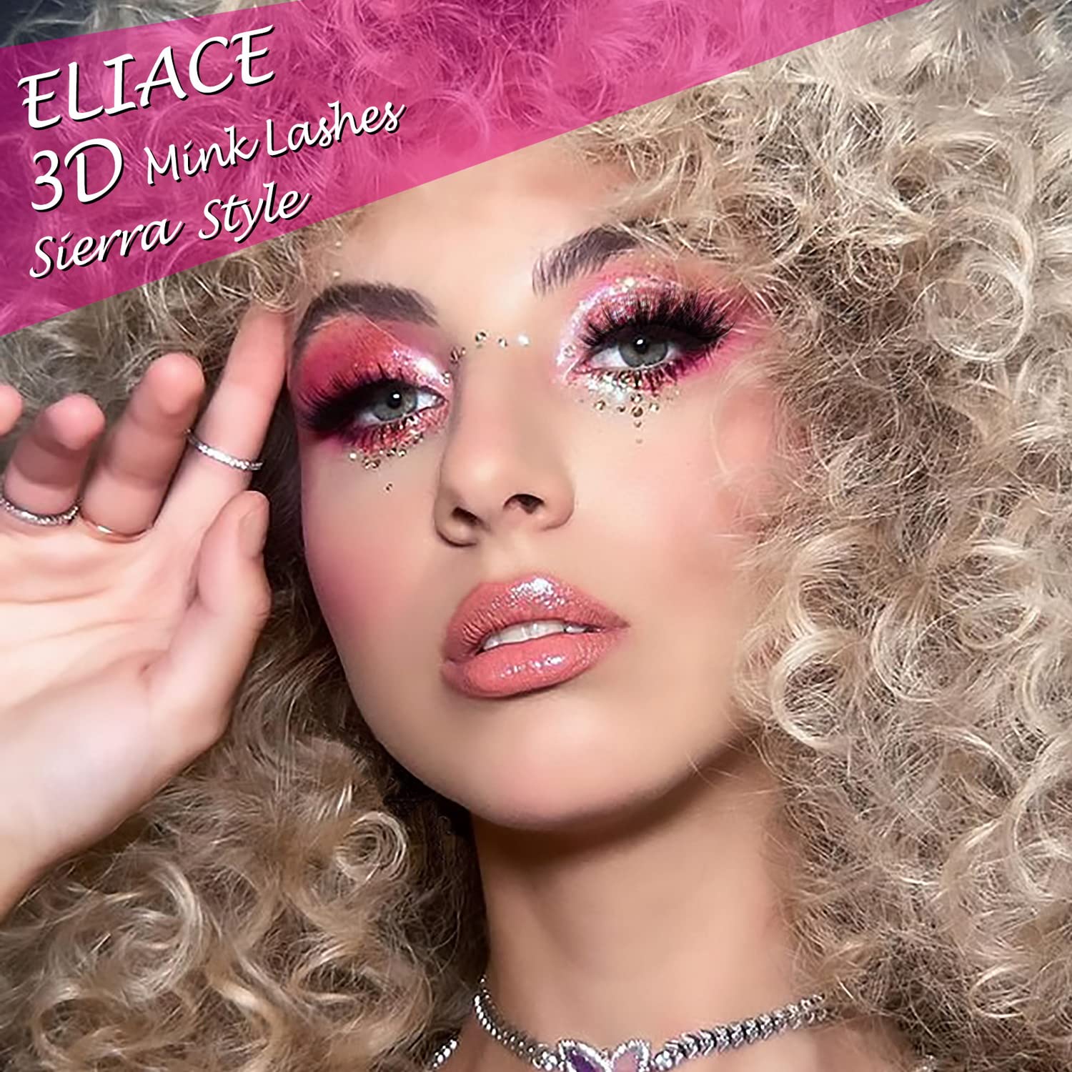 Eliace Pestañas postizas de aspecto natural, pestañas de ojo de gato, pestañas de visón 3D, esponjosas, largas y gruesas, pestañas postizas
