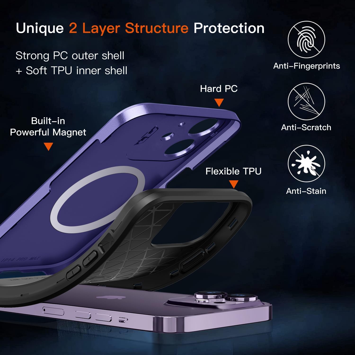 Funda para iPhone 11 con soporte, compatible con MagSafe Protección de estructura de grado militar de 2 capas Funda magnética para iPhone 11 de 6.1