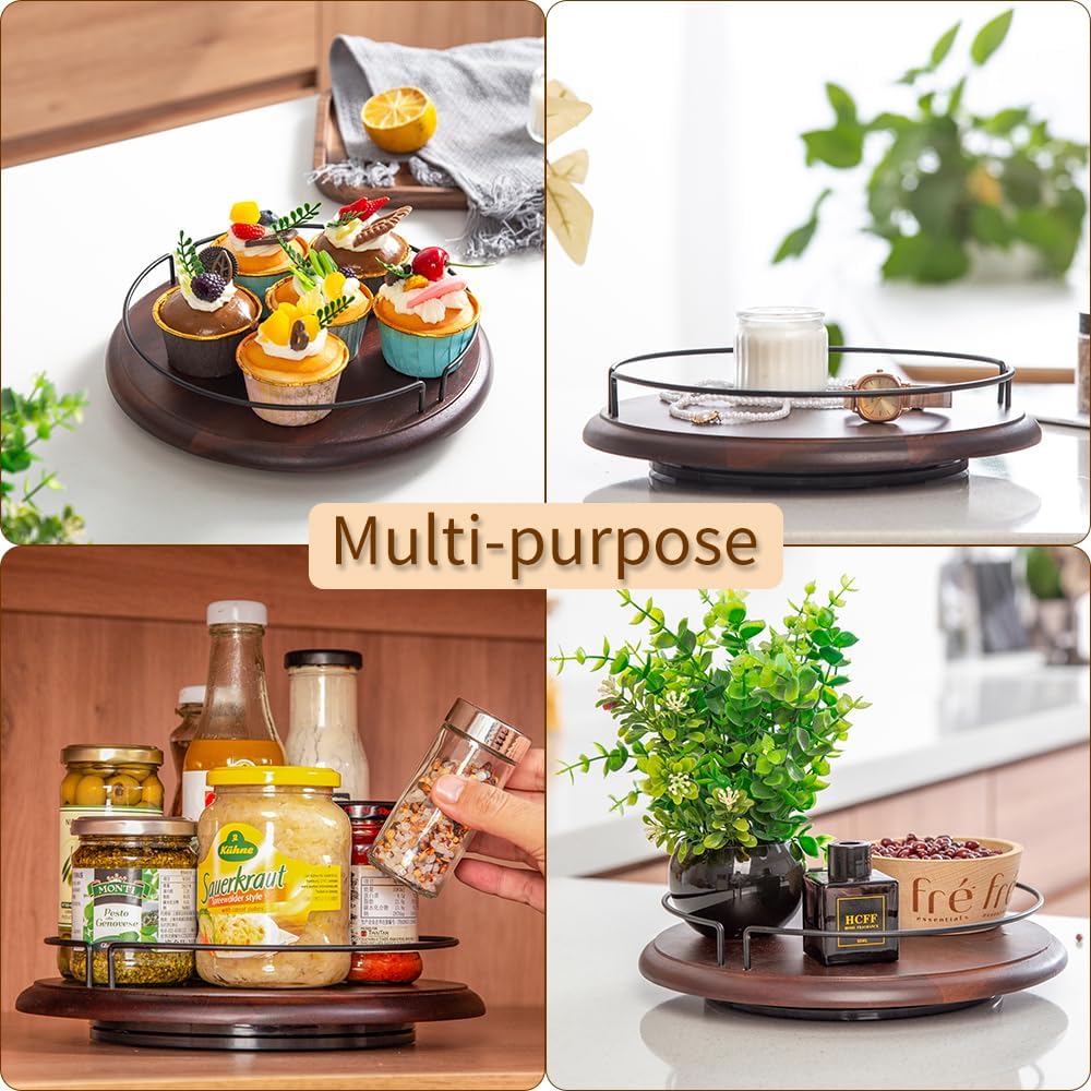 Tocadiscos pequeños Lazy Susan para mesa de comedor de cocina, organizador de gabinete redondo de 9.8 pulgadas, rodamiento de mesa, placa giratoria