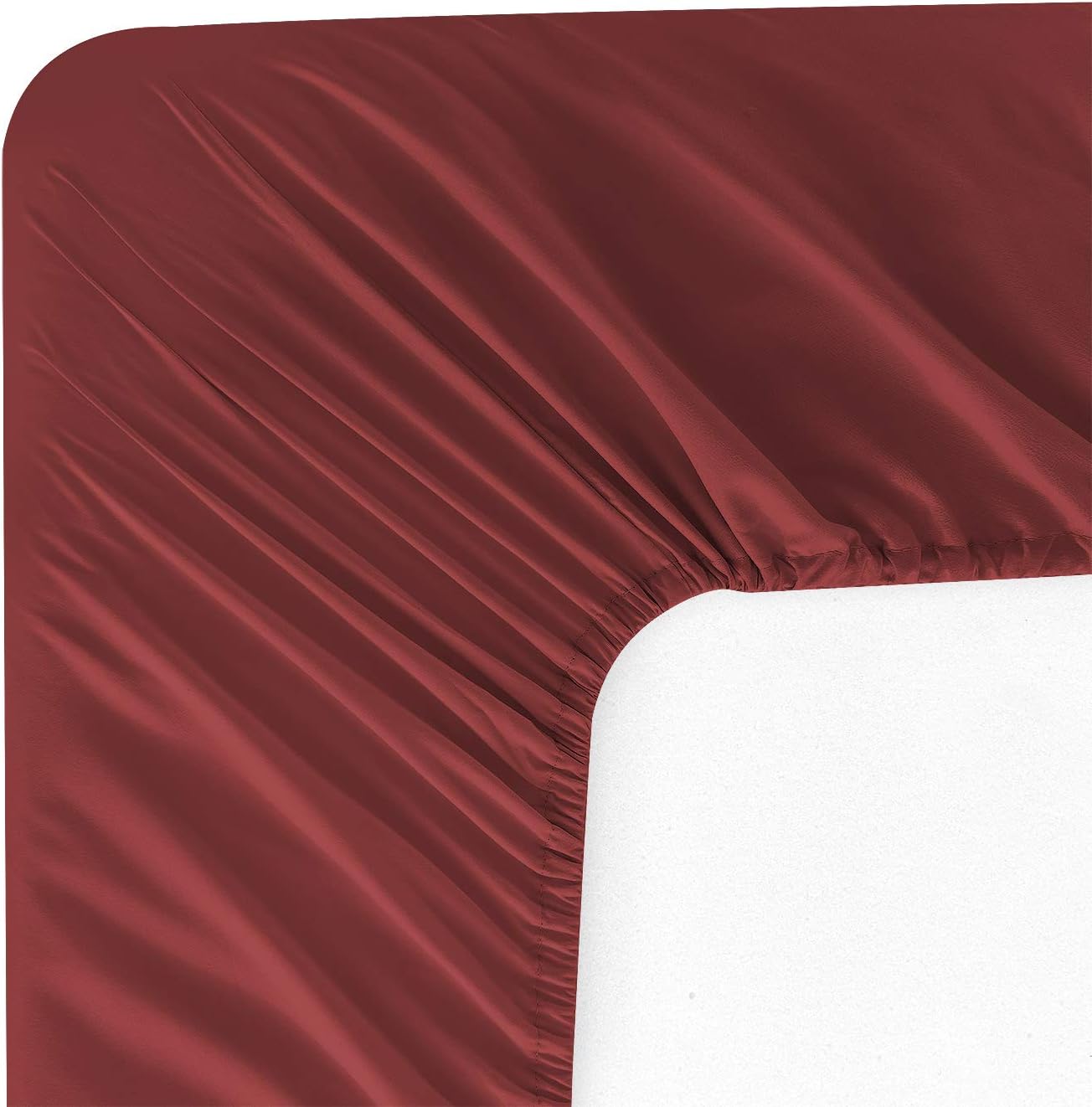 Soft Bedding – Juego de sábanas de 6 piezas, 1800 hilos, bolsillo profundo, resistente a las arrugas y a la decoloración, color borgoña, tamaño
