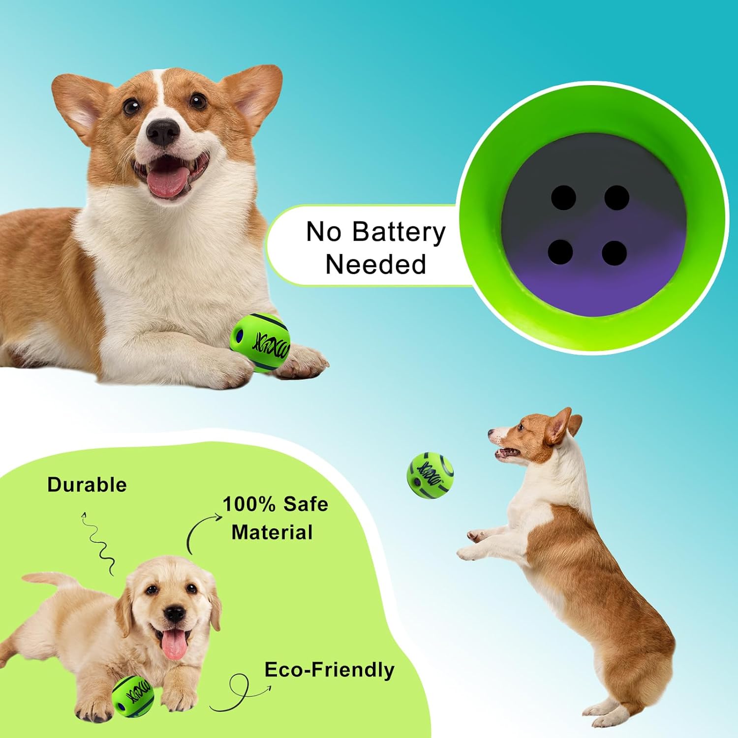 XXRXW Pelota de risita pequeña de 2.75 pulgadas para perros, suministros interactivos chirriantes para mascotas, juguetes divertidos para