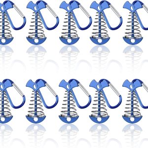 Clavijas de anclaje para cubierta con clip de mosquetón, 10 unidades, accesorios de campamento de espina de pescado, anclajes de cubierta a prueba Clavijas de anclaje para cubierta con clip de mosquetón, 10 unidades, accesorios de campamento de espina de pescado, anclajes de cubierta a prueba