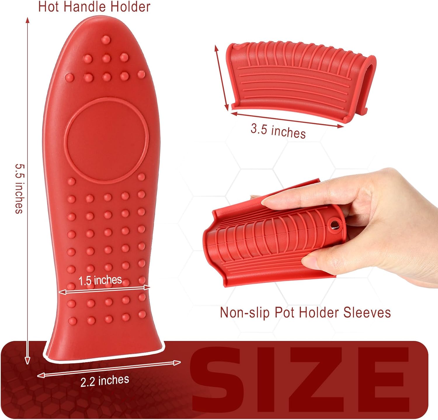 Joyhalo joyhalo – Juego de 6 fundas para mango de sartén de hierro fundido, resistentes al calor, fundas de mango de sartén de hierro fundido,