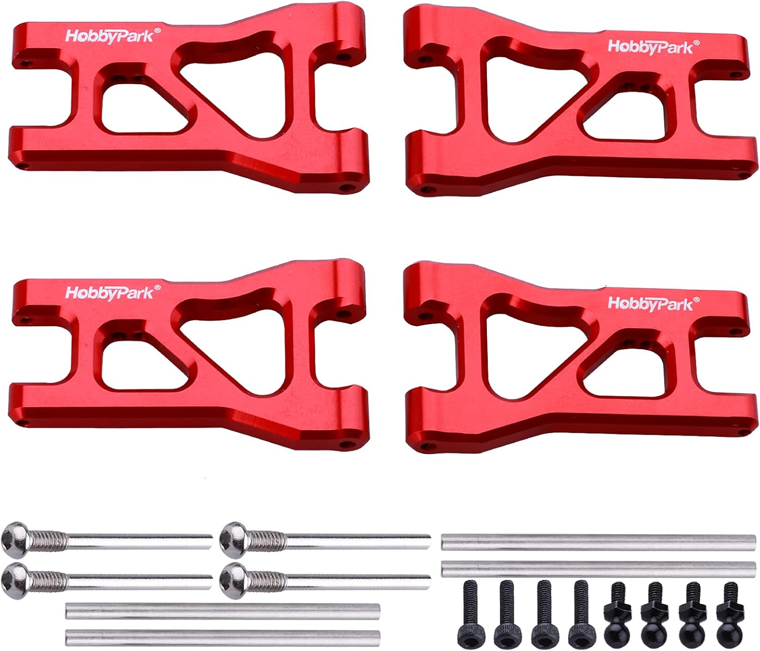 Hobbypark Juego de brazos de suspensión de aluminio (delanteros y traseros) para Traxxas 118 LaTrax Teton Upgrades Desert Prerunner, piezas de