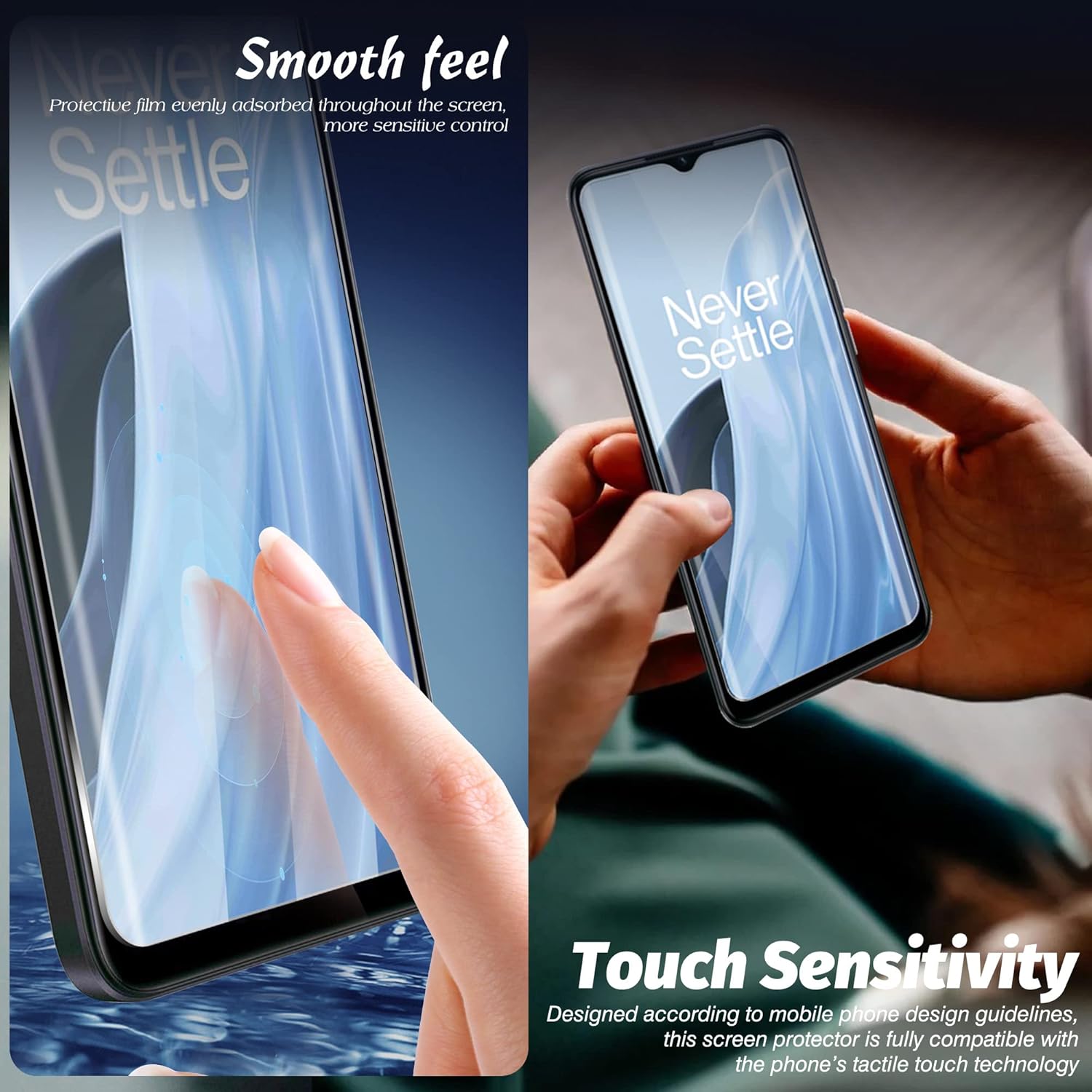 Orzero Paquete de 4 protectores de pantalla de vidrio templado compatibles con Oneplus Nord N300 5G, bordes de arco 2.5D, antiarañazos, alta