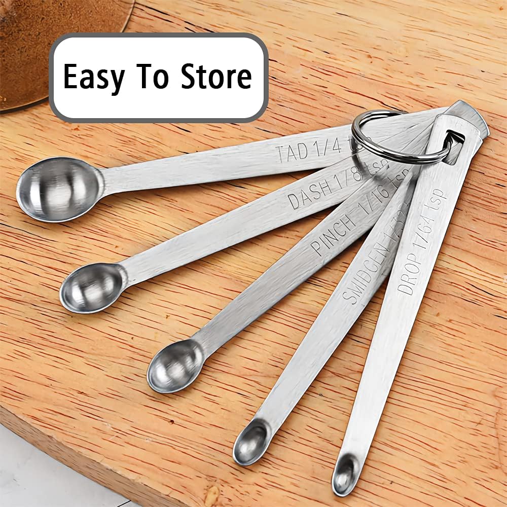 BERYLER 164 Teaspoon(164 Tsp  0.083 mL  0.083 cc  Drop) Single Measuring Spoon, Small Measuring Spoon Only, Individual Tiny Measuring Spoons, Long