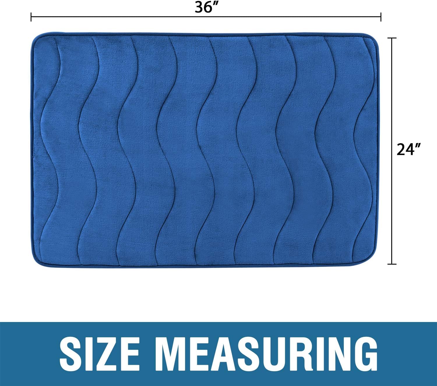 Flamingo P Tapete de baño de espuma viscoelástica para baño, antideslizante, terciopelo grueso, suave y cómodo, absorbente de agua, lavable a