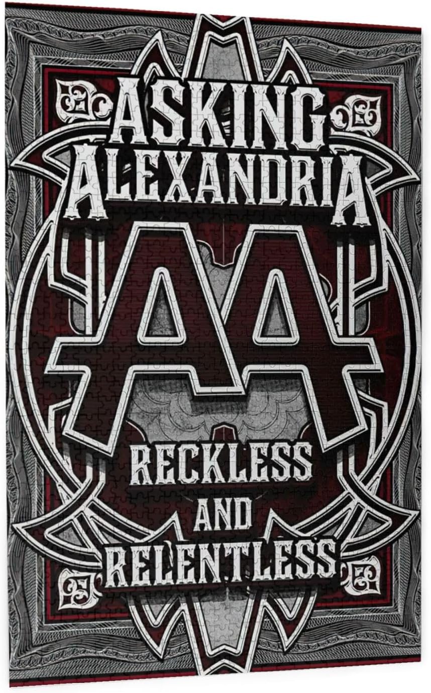 Asking Rock Band Alexandria – Rompecabezas de madera divertido para adultos, rompecabezas de 1000 piezas, rompecabezas de 1000 piezas con caja