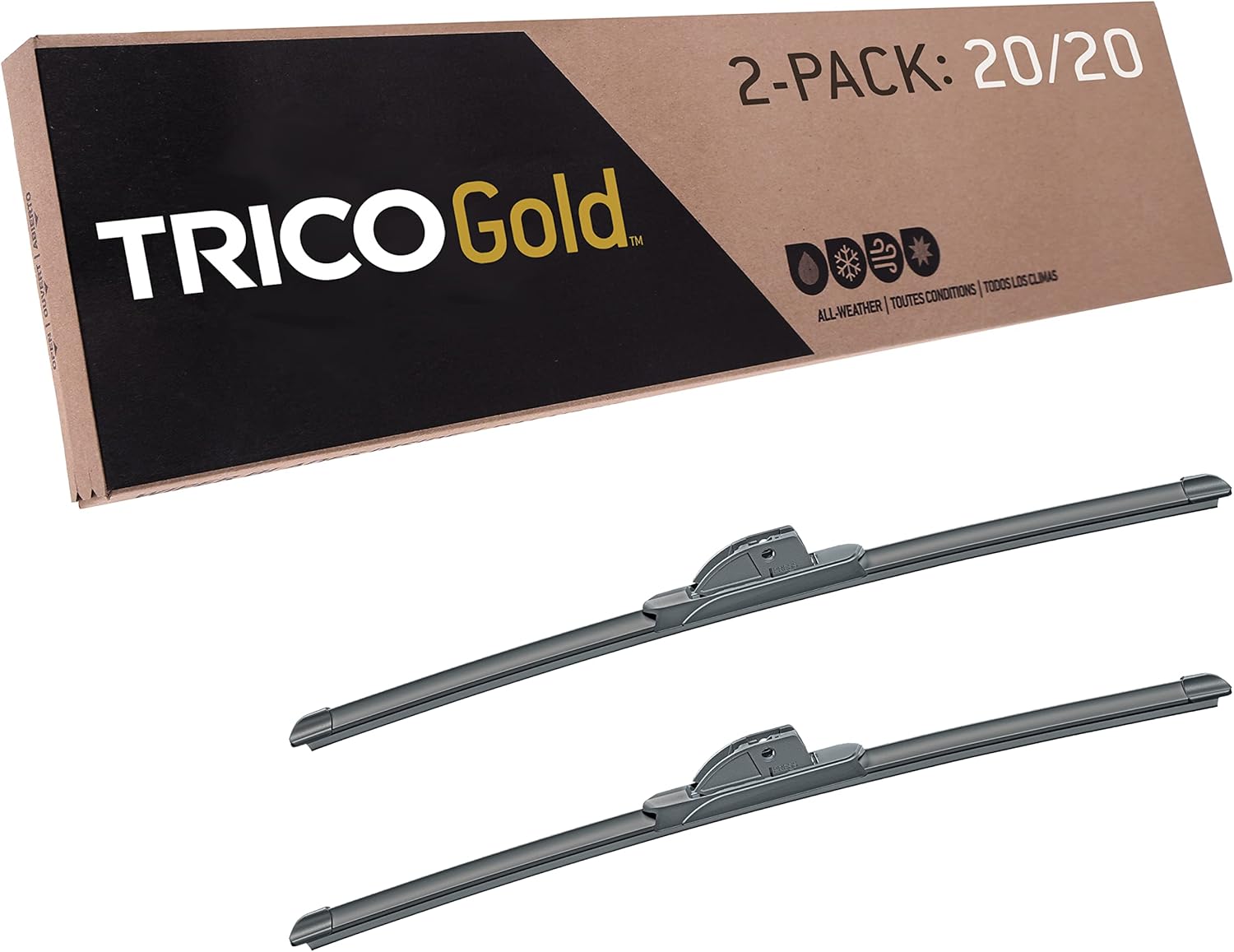 Trico Gold – 18-2020 – Juego de 2 limpiaparabrisas de repuesto para automóvil, 20 pulgadas.