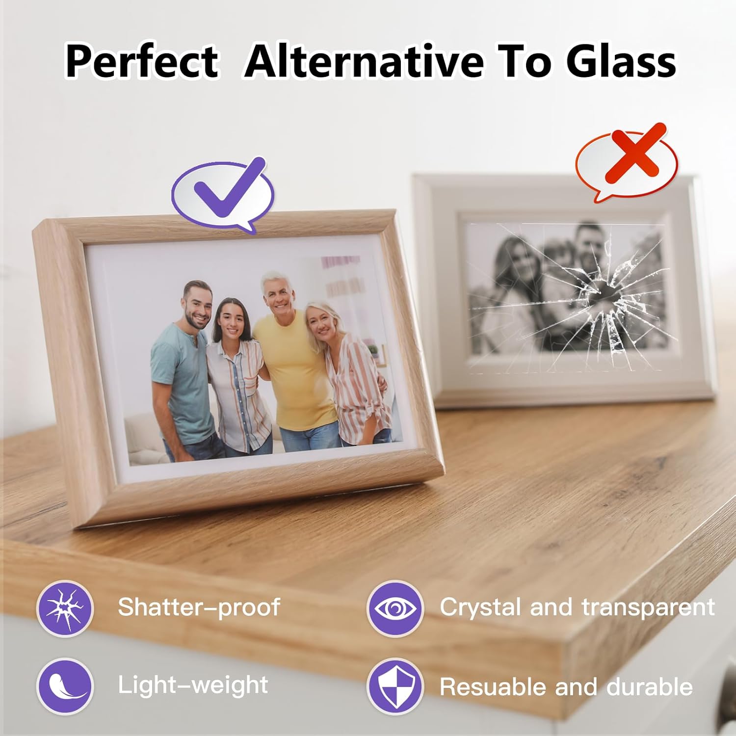 EasBriight Paquete de 2 hojas de plexiglás de 12 x 12 pulgadas, hojas acrílicas transparentes de 18 pulgadas de grosor, paneles de láminas de