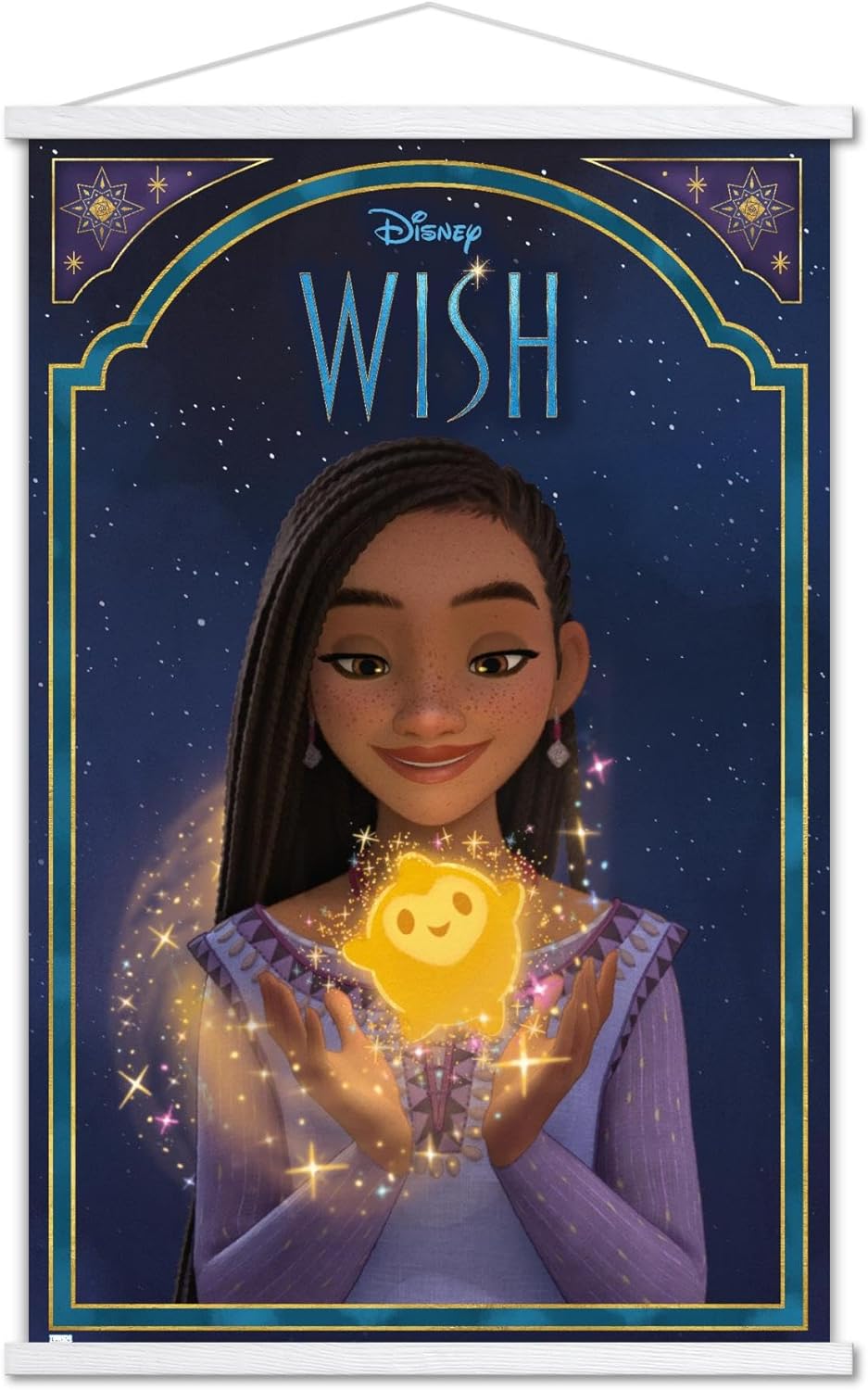 Trends International Disney Wish – Póster de pared con marco magnético Asha & Star
