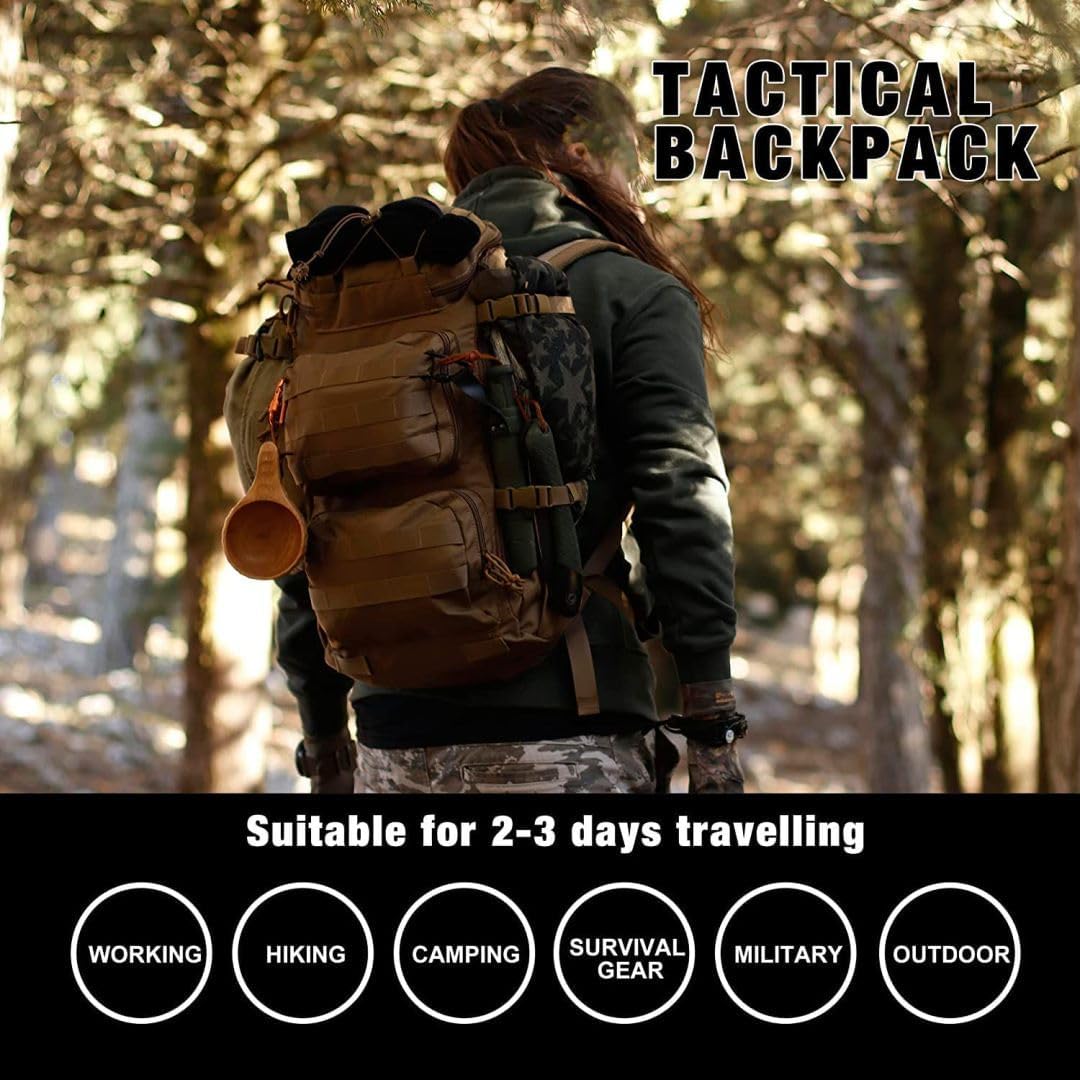 Mardingtop Tactical Backpacks Molle Hiking daypacks for Motorcycle Camping Hiking Military Traveling,25L Backpack