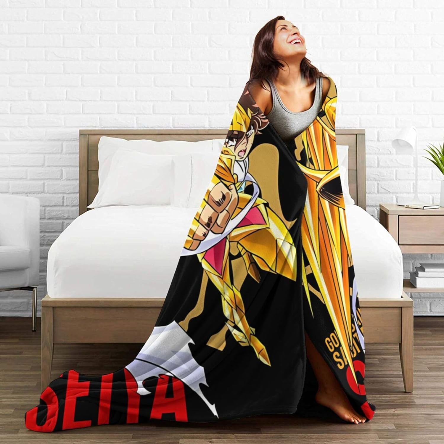Saint Seiya – Manta de franela súper suave de microforro polar ultrasuave para sofá, cama, sofá, viajes, campamento, 80 x 60 pulgadas