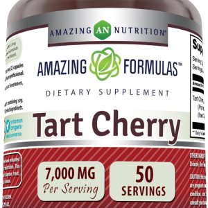 Amazing Formulas – Extracto de cereza ácida de 7000 mg por porción, suplemento en cápsulas, sin OMG, sin gluten, fabricado en Estados Unidos (100 Amazing Formulas – Extracto de cereza ácida de 7000 mg por porción, suplemento en cápsulas, sin OMG, sin gluten, fabricado en Estados Unidos (100