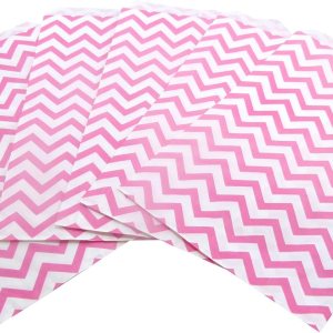 200 bolsas de regalo decorativas de papel plano de 8.5 x 11 pulgadas  patrón de cheurón rosa en bolsas de papel kraft blancas  para ventas, 200 bolsas de regalo decorativas de papel plano de 8.5 x 11 pulgadas  patrón de cheurón rosa en bolsas de papel kraft blancas  para ventas,