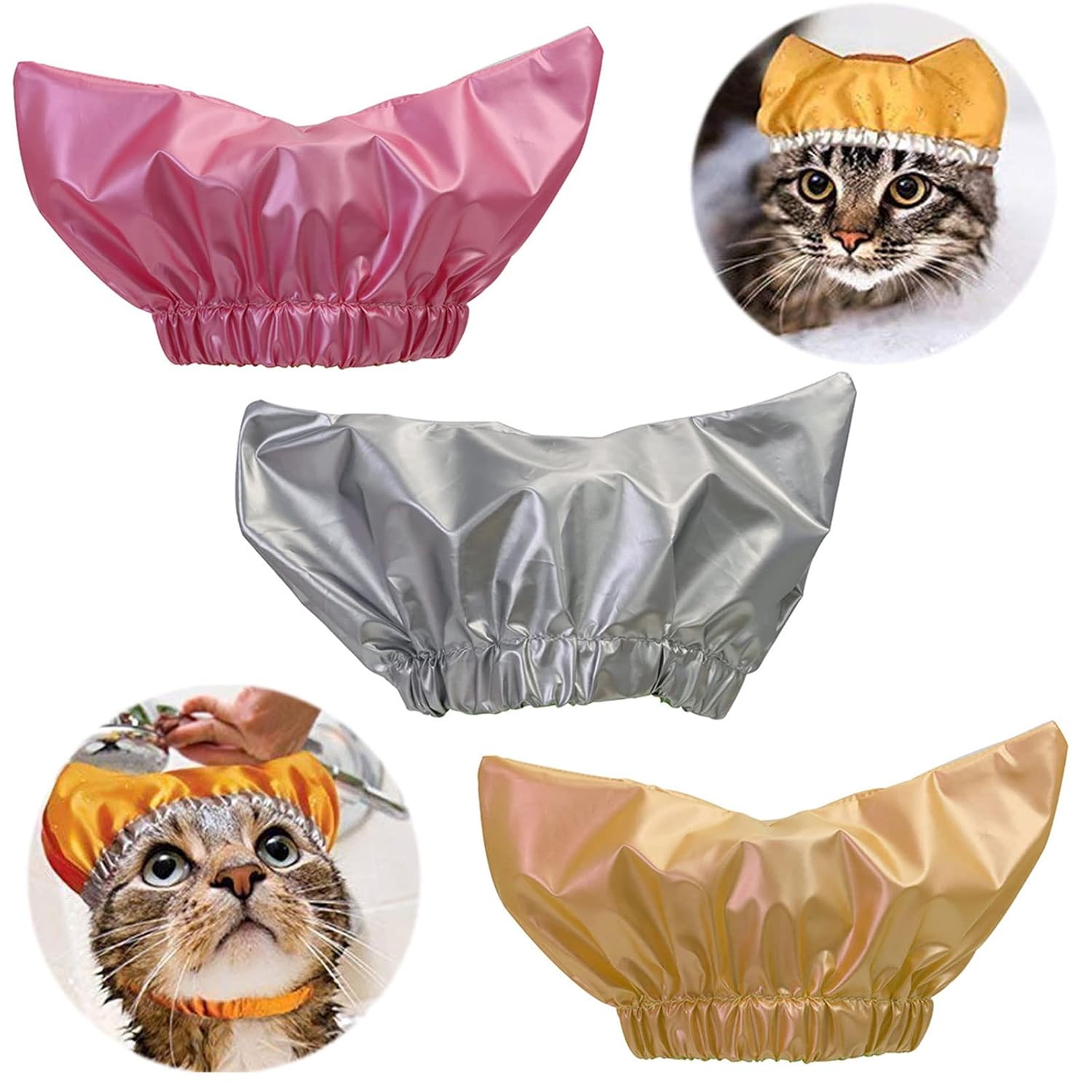 YS0911 Gorro de ducha para perro, gorro para mascotas, gorro de baño, orejeras, impermeable, para perros, gatitos, protector de cabeza, sombrero de