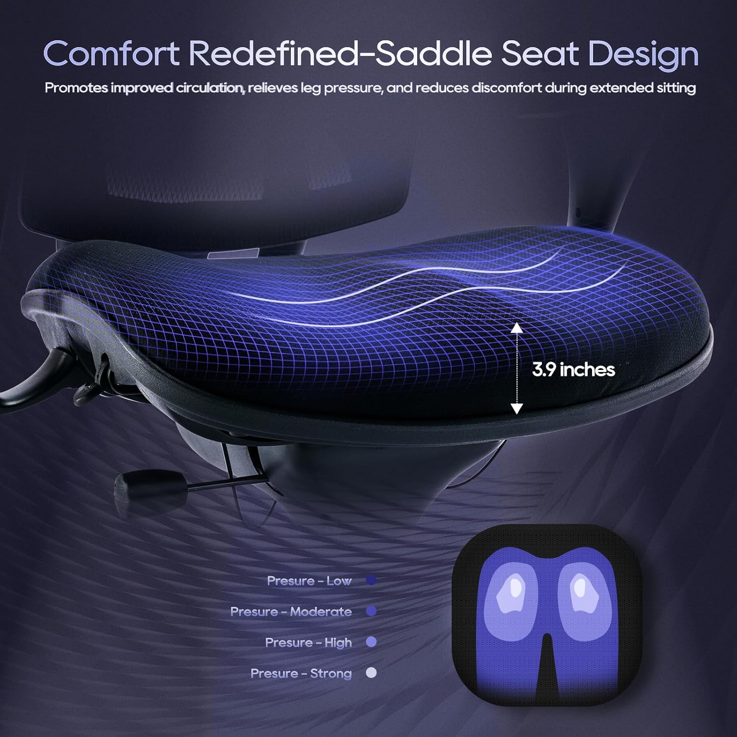 Silla de oficina grande y alta de 450 libras con asiento ancho, silla de malla ergonómica de alta resistencia, escritorio ejecutivo para computadora