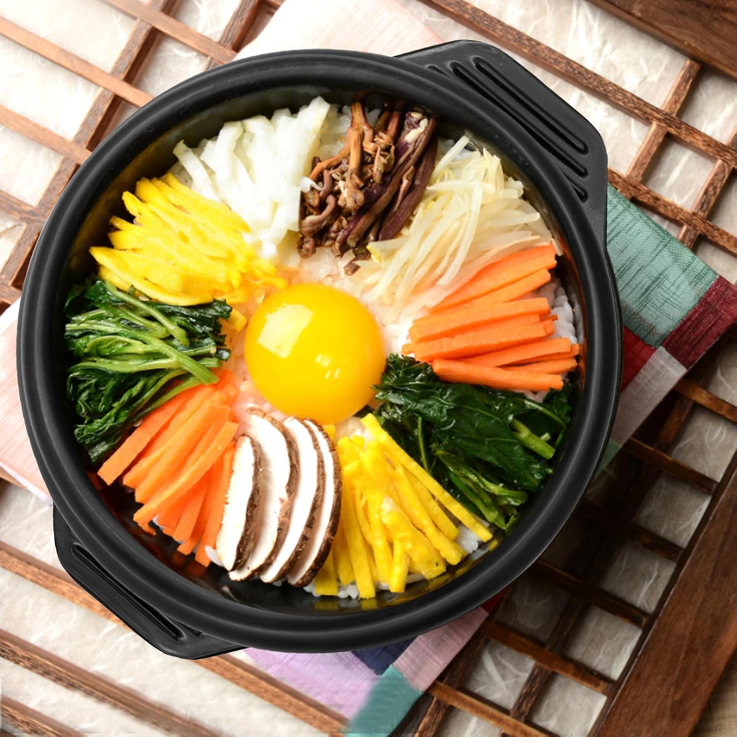 laffoonparts Juego de ollas de piedra de cocina coreana, cerámica premium, cuenco de piedra de 6.3 pulgadas de diámetro para bibimbap y sopa, olla