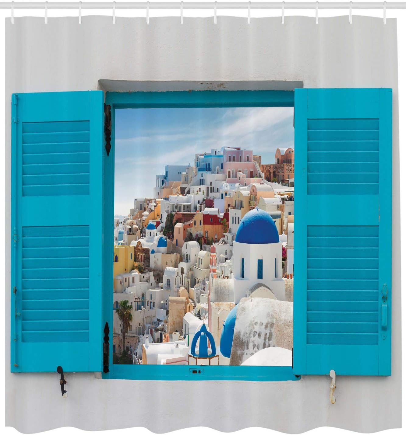 Ambesonne Home Decor Collection set de cortina de baño con ganchos.