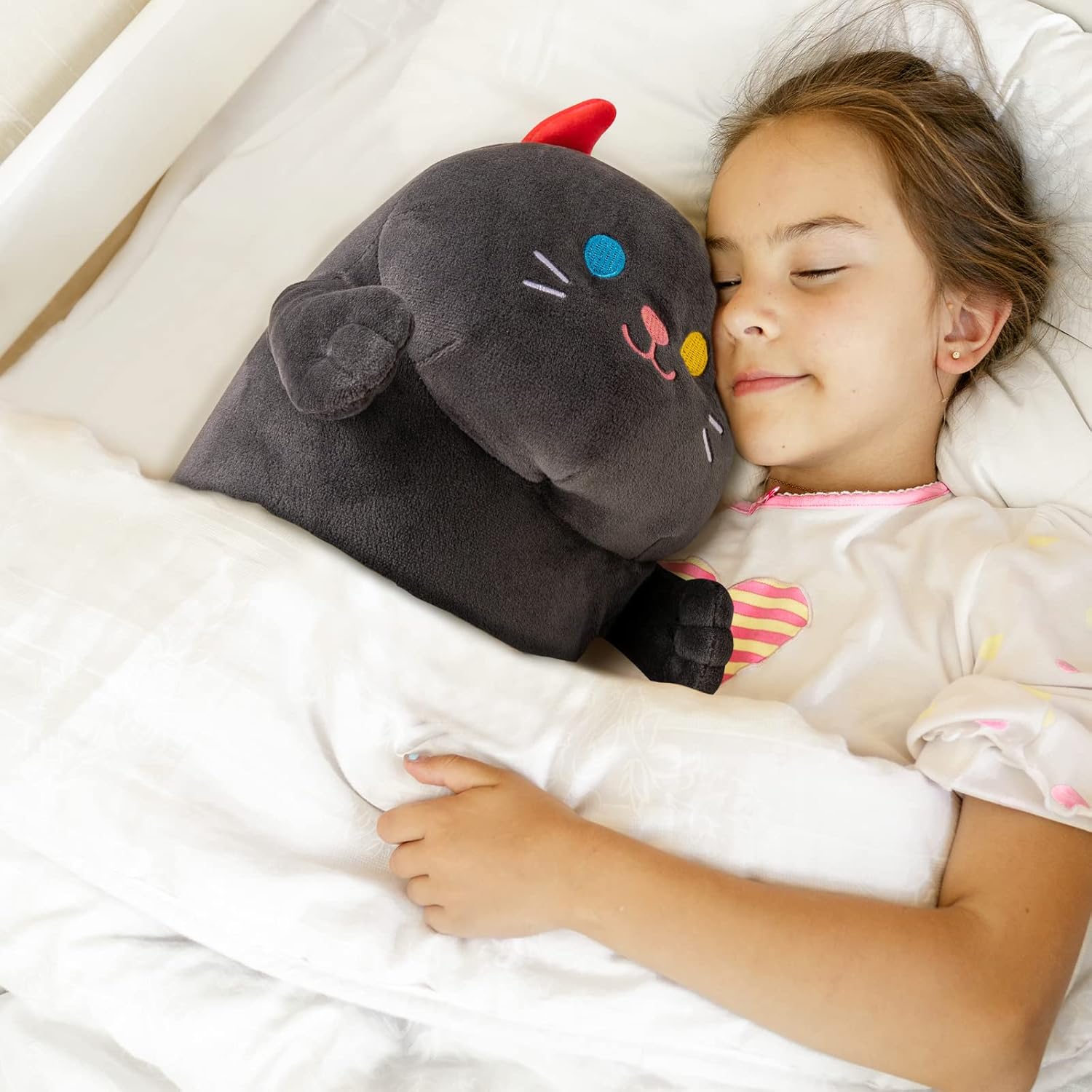 Almohada larga de felpa con forma de gato, 36 pulgadas, lindo gato negro de peluche kawaii, peluche suave, almohada de peluche de gatito, juguete de