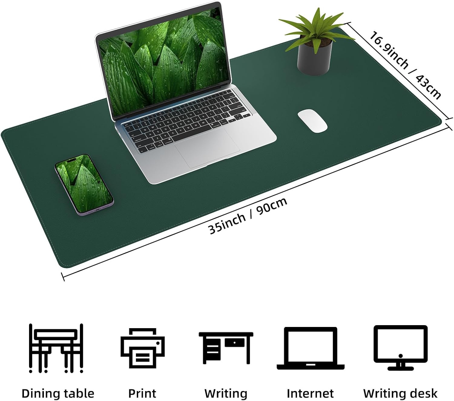 Protector de escritorio de cuero, tapete de escritorio grande con corcho natural y piel sintética, alfombrilla para mouse, alfombrilla de escritorio
