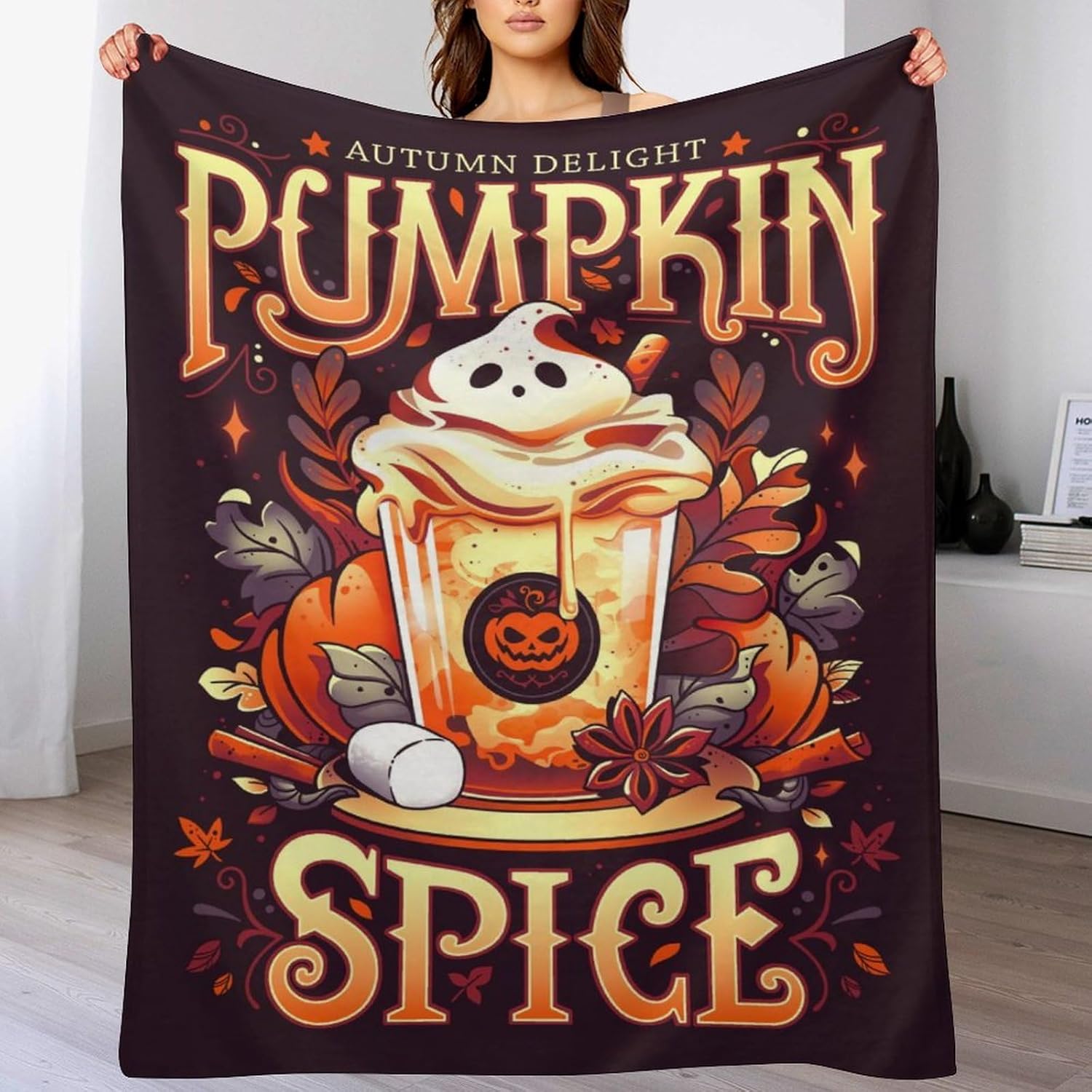 tbysgaq Manta de Halloween divertida de fantasma, bonita calabaza, manta de franela ligera y acogedora para dormitorio, sala de estar, sofá, cama,