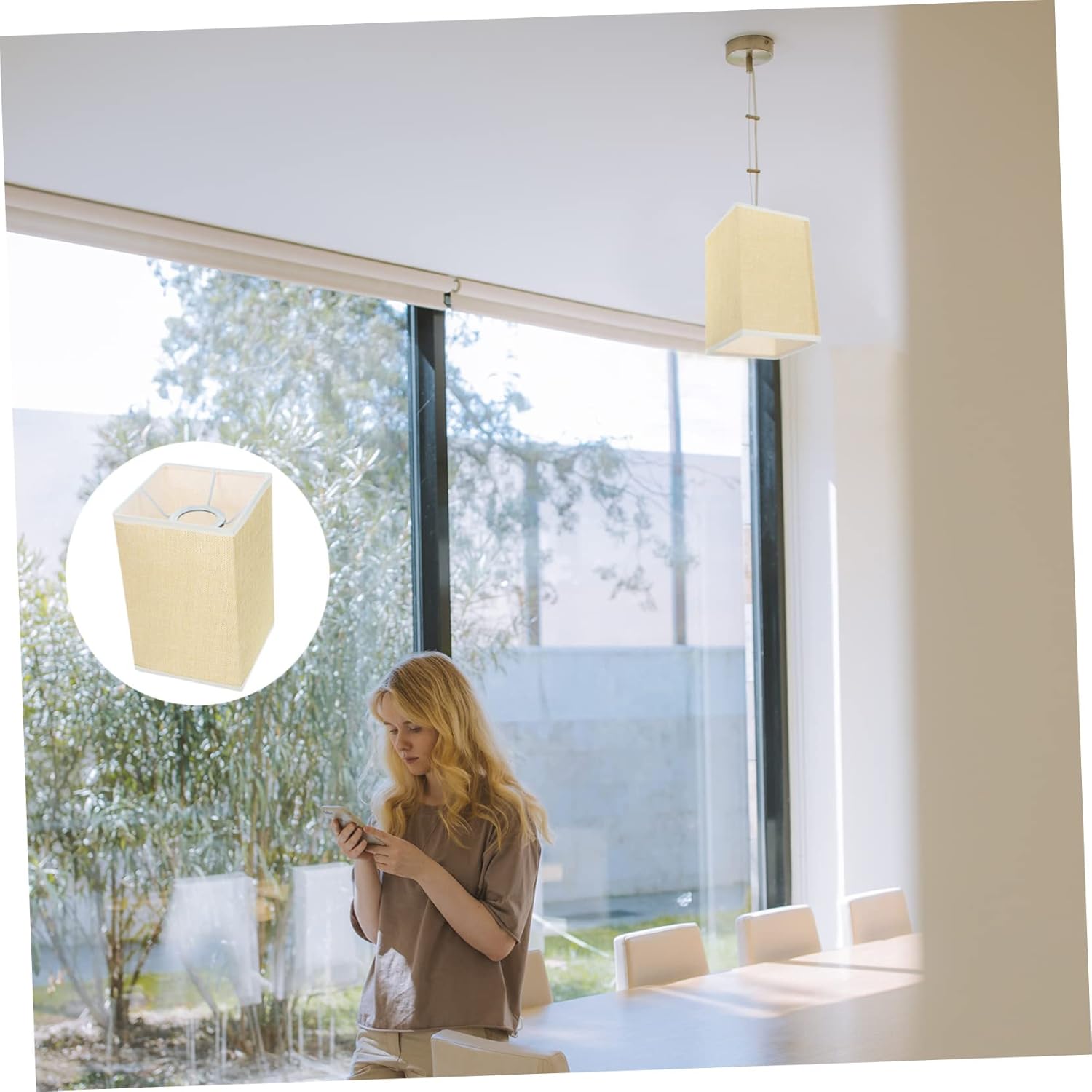DOITOOL Pantalla de lino Pantalla de lámpara de lino Mini luces colgantes pantallas para lámpara de mesa Lámpara colgante Pantalla de pared Lámpara